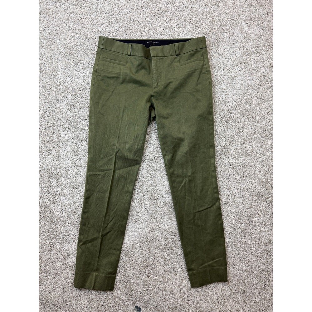 Banana Republic Sloan Womens Size 4 Olive Green Skinny Stretch Dress Pants